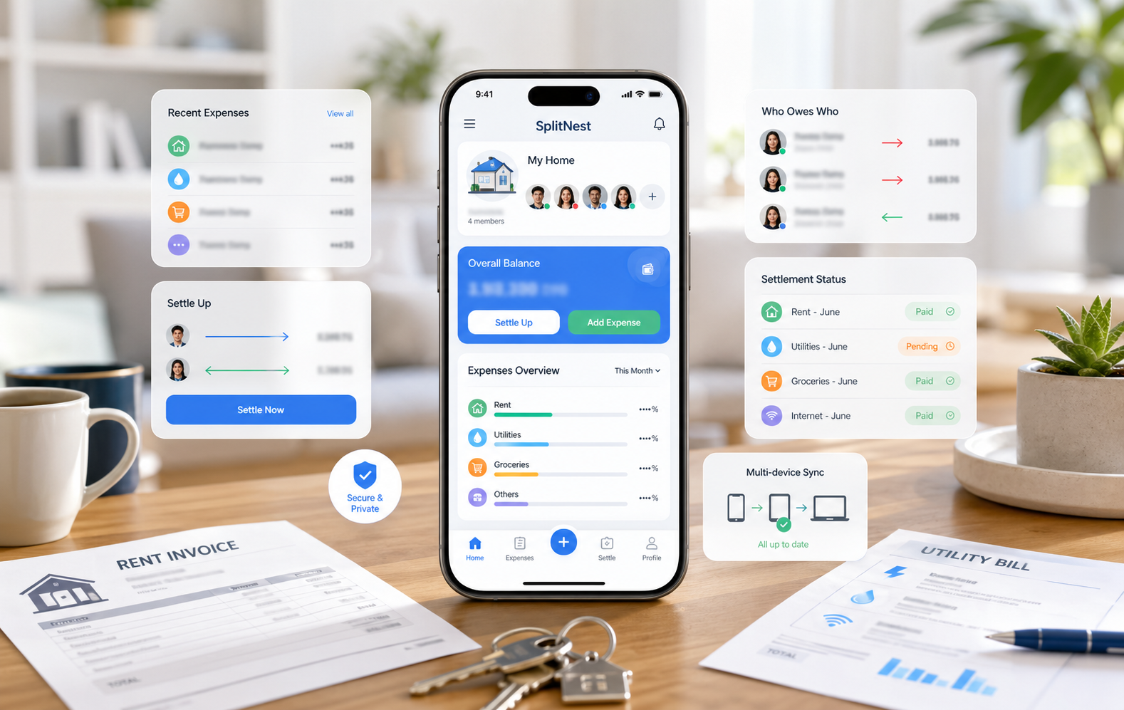 SplitNest 合租分账应用展示
